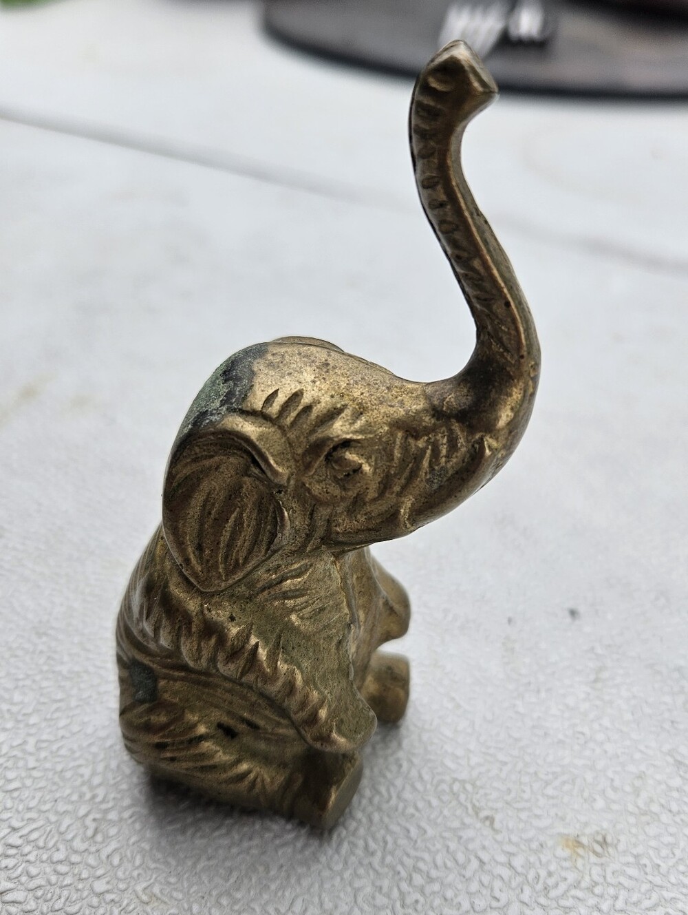 Brass Baby Elephant Figurine Home Decor -